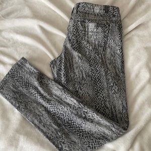 Animal print straight legs jeans